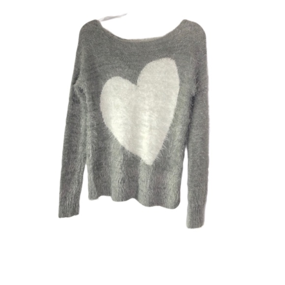 Bethany Mota Sweaters - Bethany Mota Heart Sweater Gray and White size S